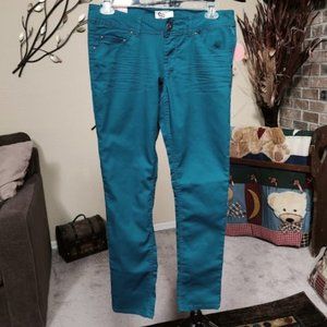 NWT SO sz 15 junior teal blue/green skinny pants